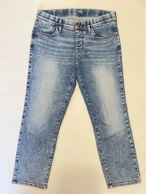 JAG Capri Jeans Distressed Blue Medium Light Wash Stretchy Denim Size 6 x 24